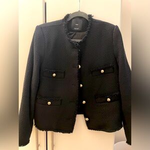 Mango tweed style jacket blazer gold buttons